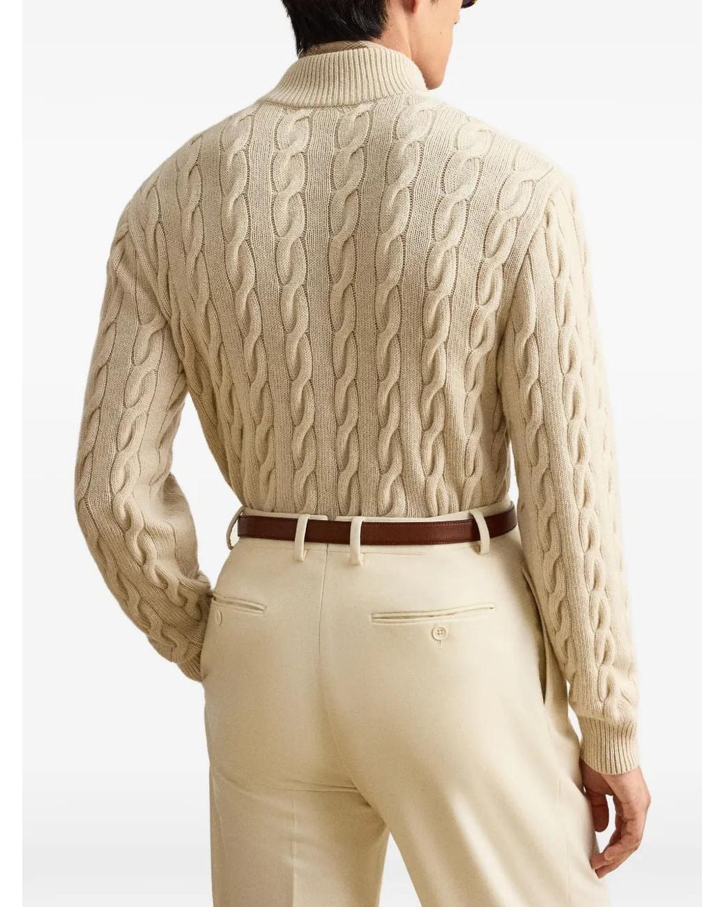 Ralph Lauren Natural Cable-Knit Cashmere Sweater for men