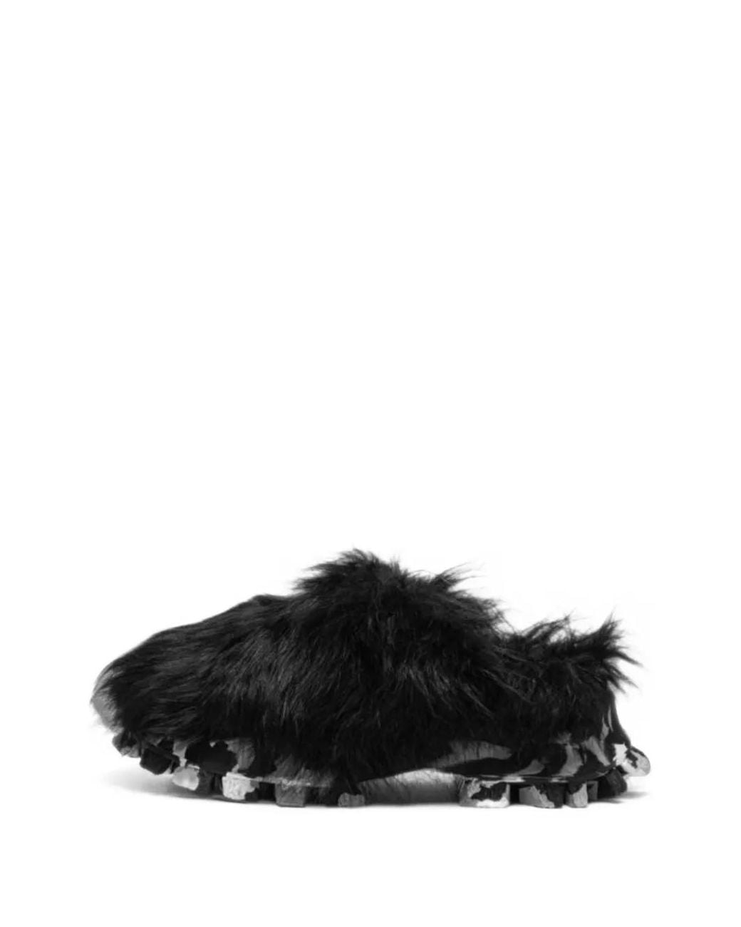 AMI Black Joia Paris Faux-Fur Sneakers
