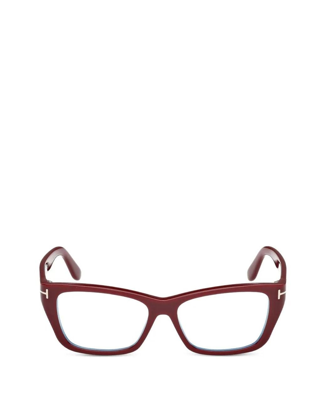 Tom Ford Red T-Logo Square-Frame Glasses