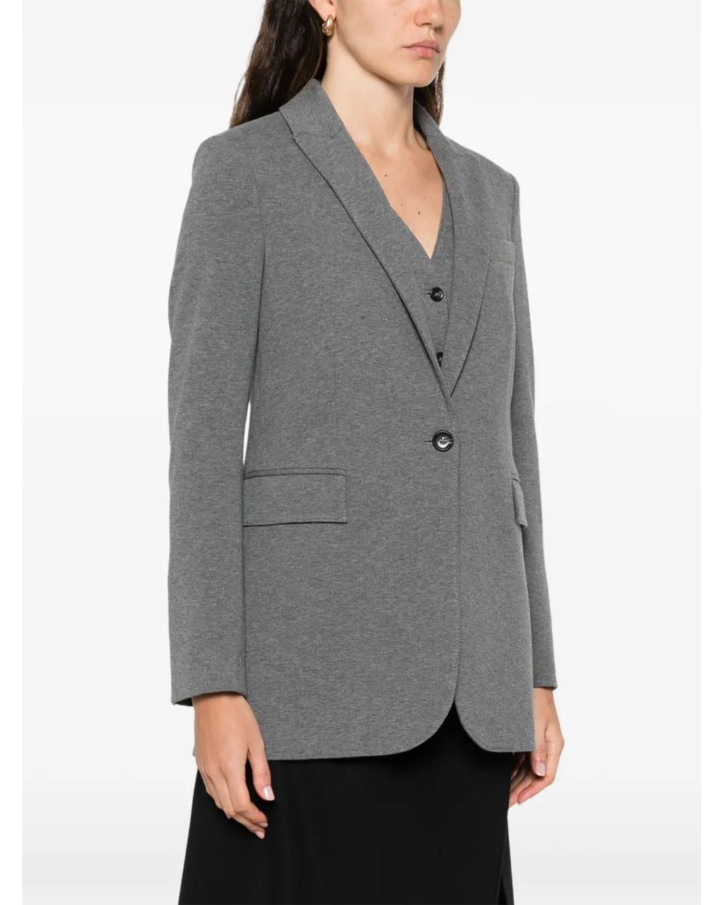 Circolo 1901 Gray Buttoned Cotton Jacket