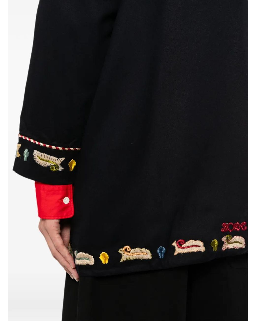 Bode Black Feather Runner Jacket for men