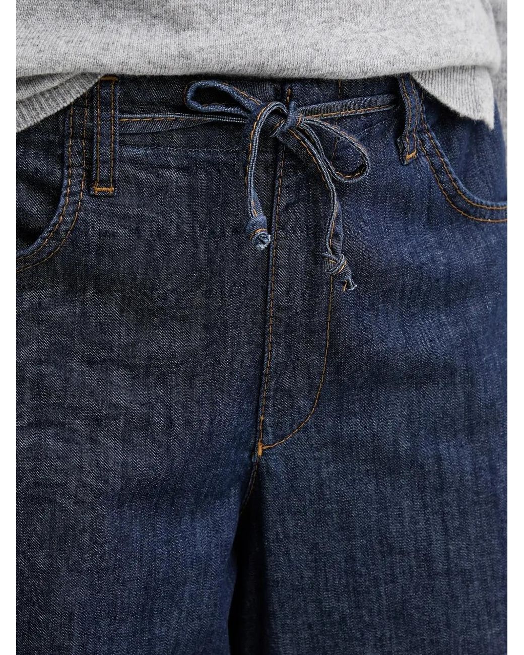 Ouí Blue Drawstring-Fastening Flared Jeans