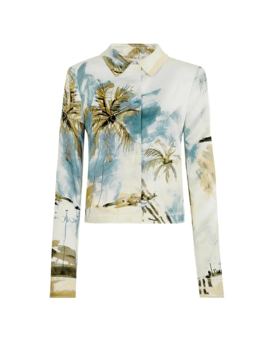 Oscar de la Renta Blue Dominican Landscape Jacket
