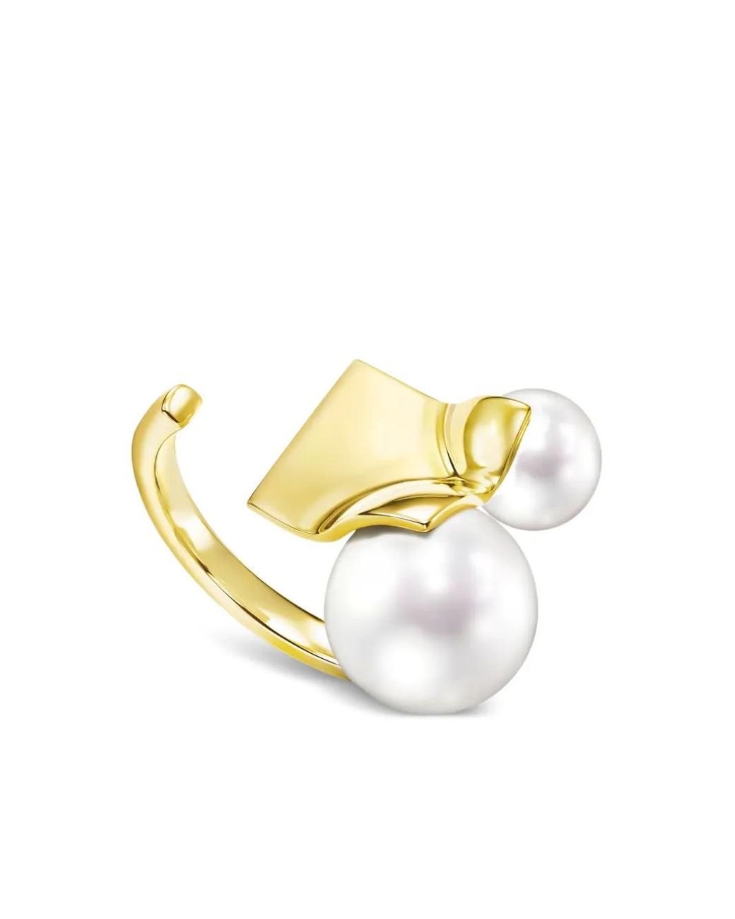 Tasaki Metallic 18K M/G Square Leaf Pearl Ring