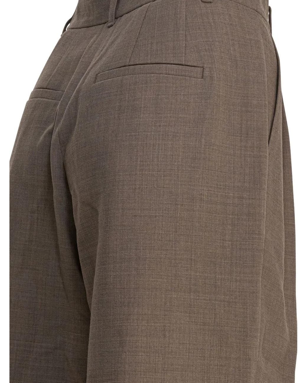 Sandbeige Brown Pleated Trousers