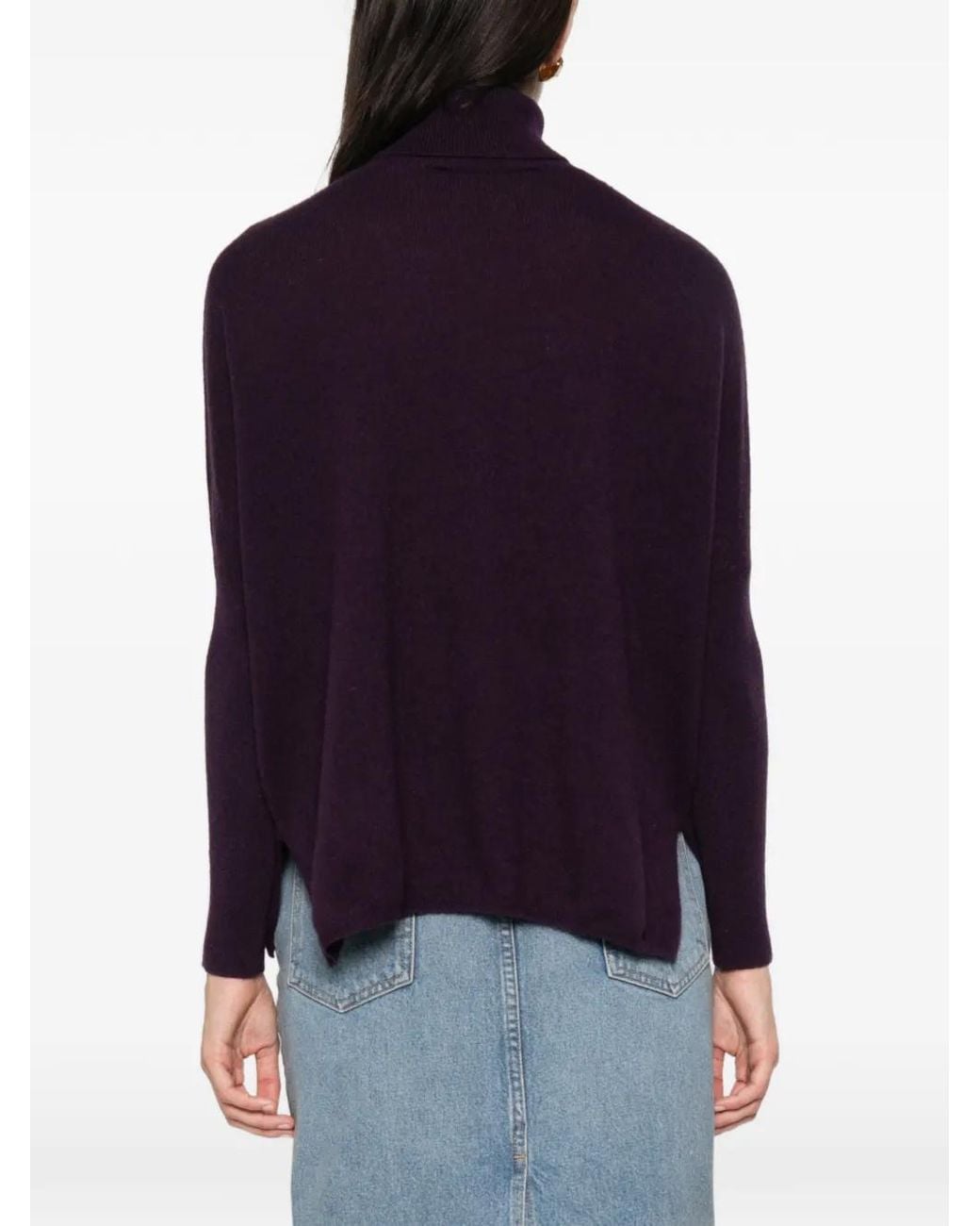 ABSOLUT CASHMERE Purple Clara Roll-Neck Cashmere Sweater