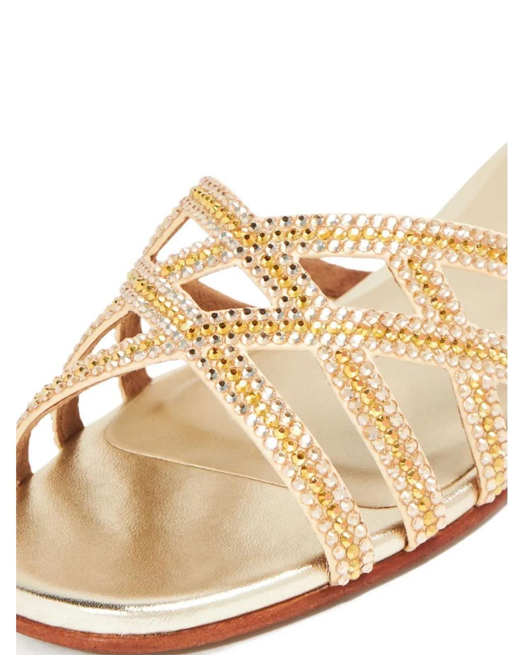 Nicoli Metallic Zuri Embellished Cross-Strap Sandals