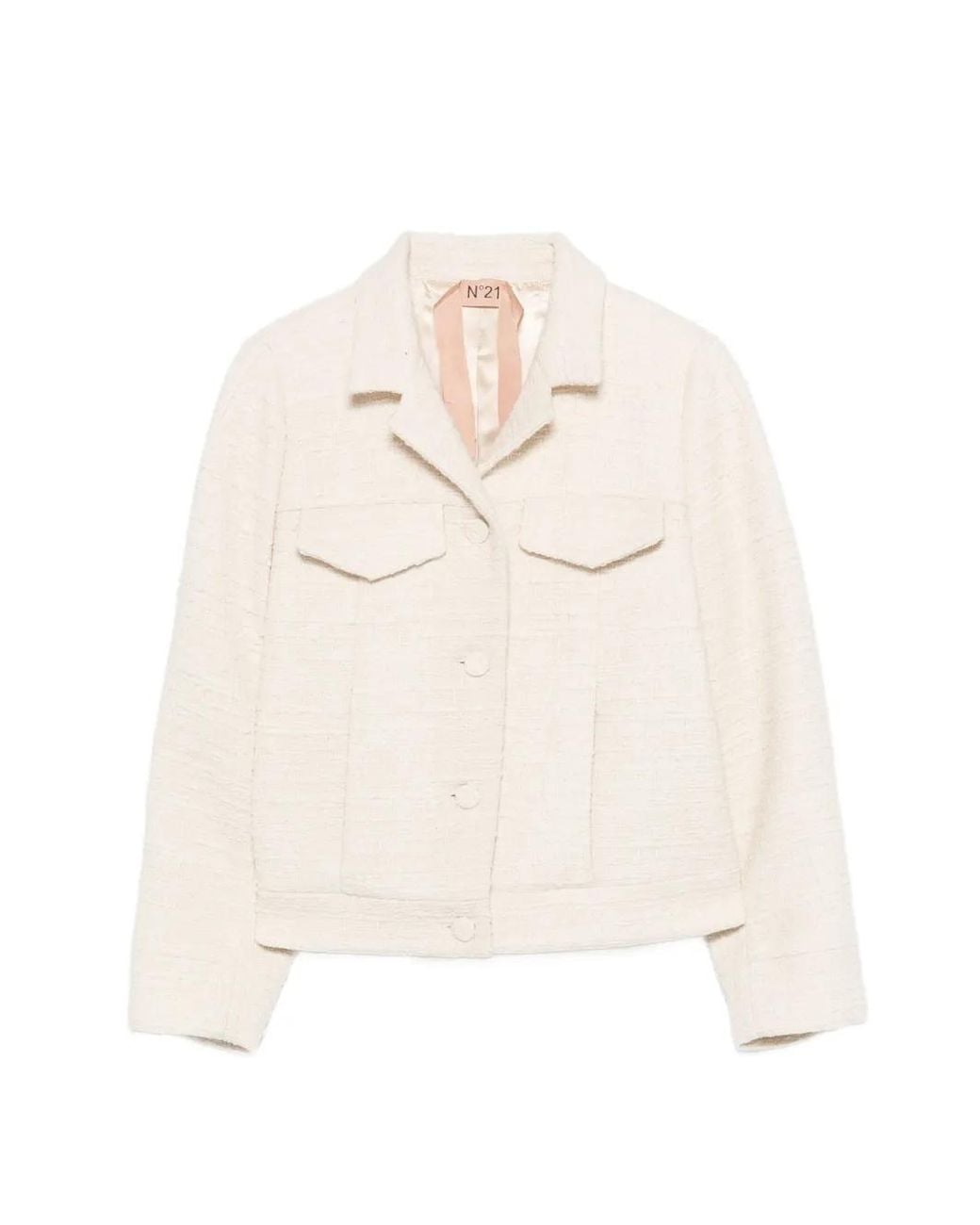 N°21 White Woven Pocket Jacket
