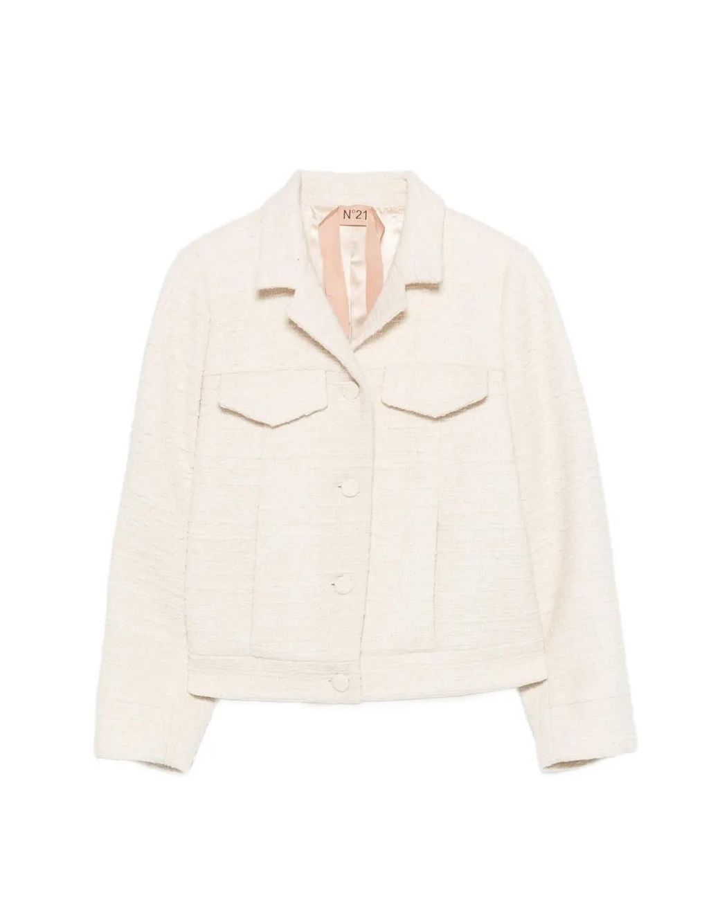 N°21 White Woven Pocket Jacket