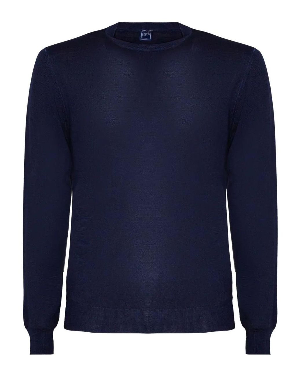 Fedeli Blue Crew-Neck Sweater for men