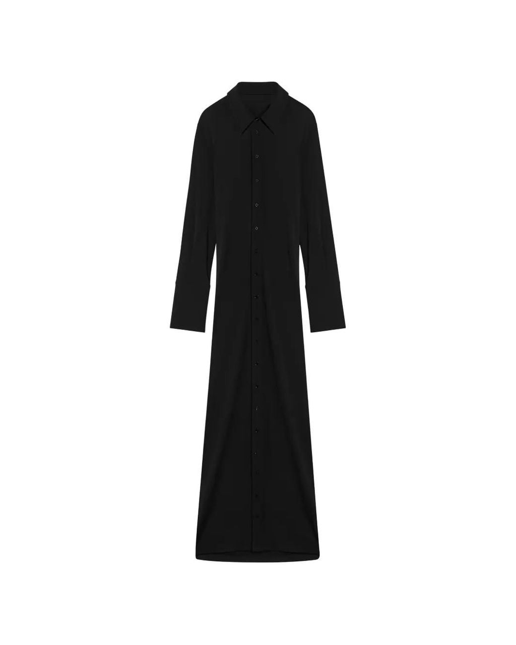 Max Mara Black Crossover-Back Jersey Shirt Dress