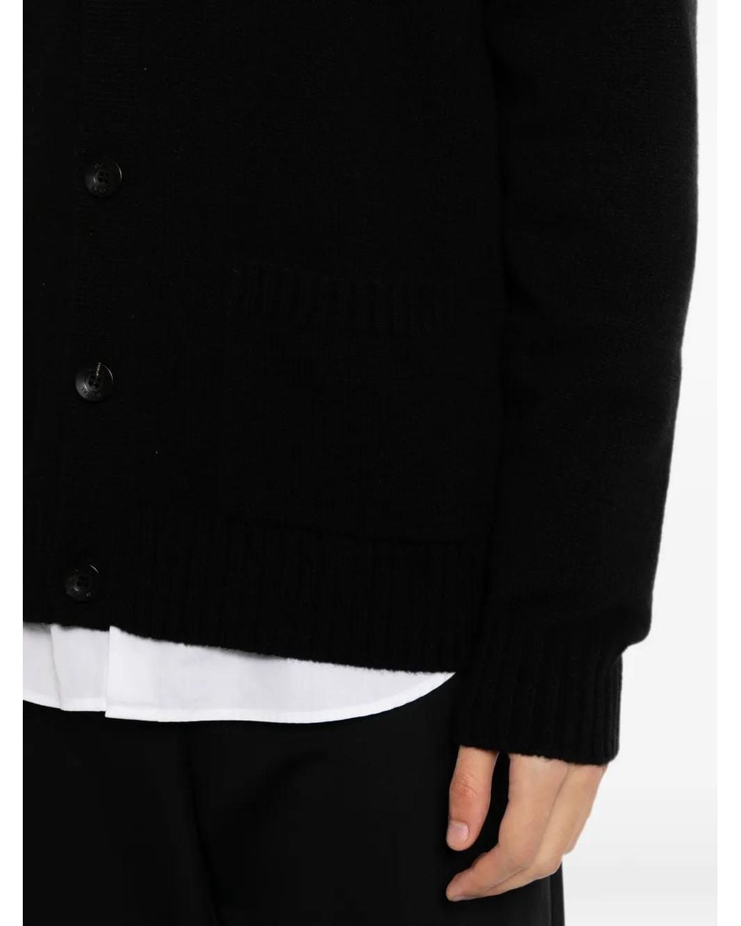 N.Peal Cashmere Black Casino Royale Cardigan for men