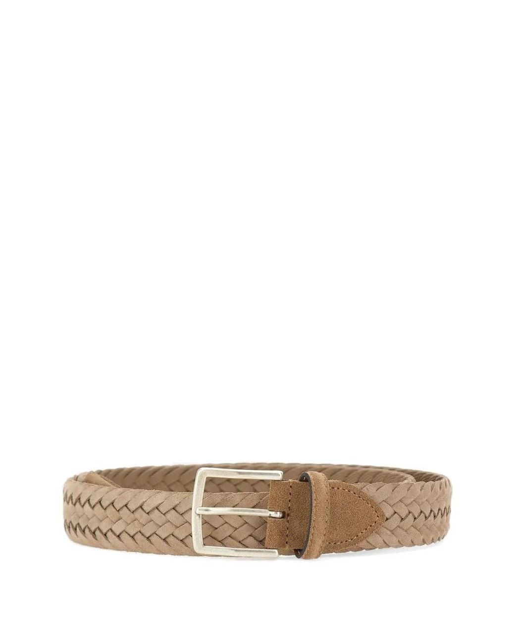 Athison White Woven Belt for men