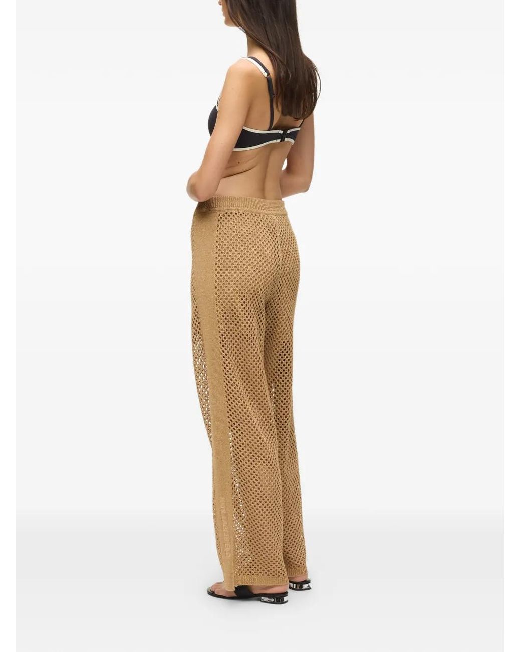 Karl Lagerfeld Natural Pantalon À Détails En Crochet