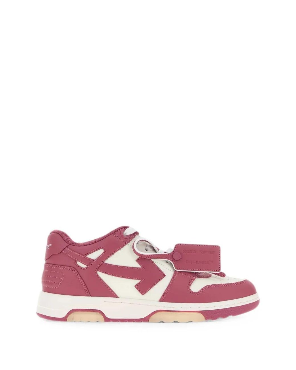 Off-White c/o Virgil Abloh Pink Out Of Office Low-Top Arrow Leather Sneakers