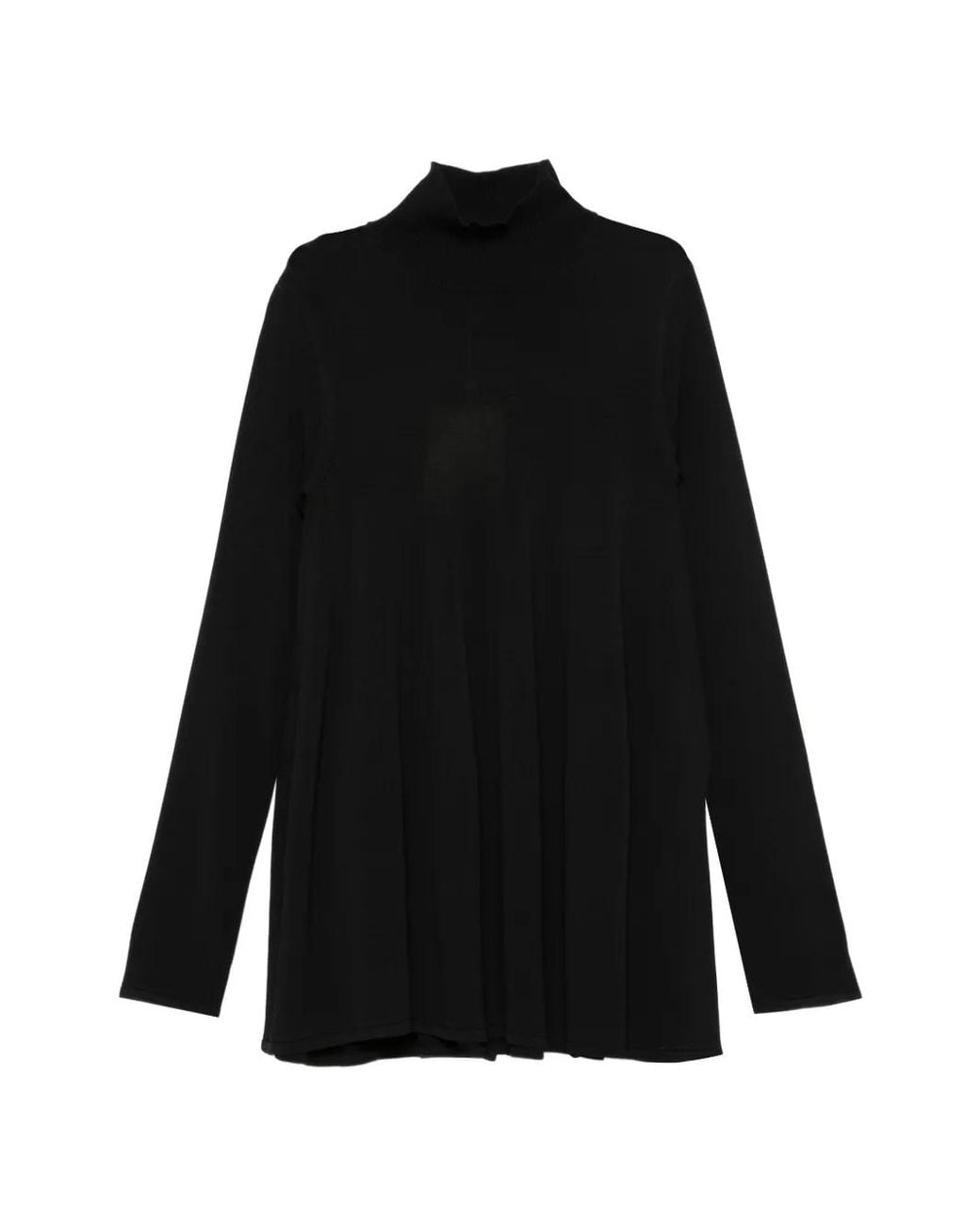 Totême Black Crepe Turtleneck Top