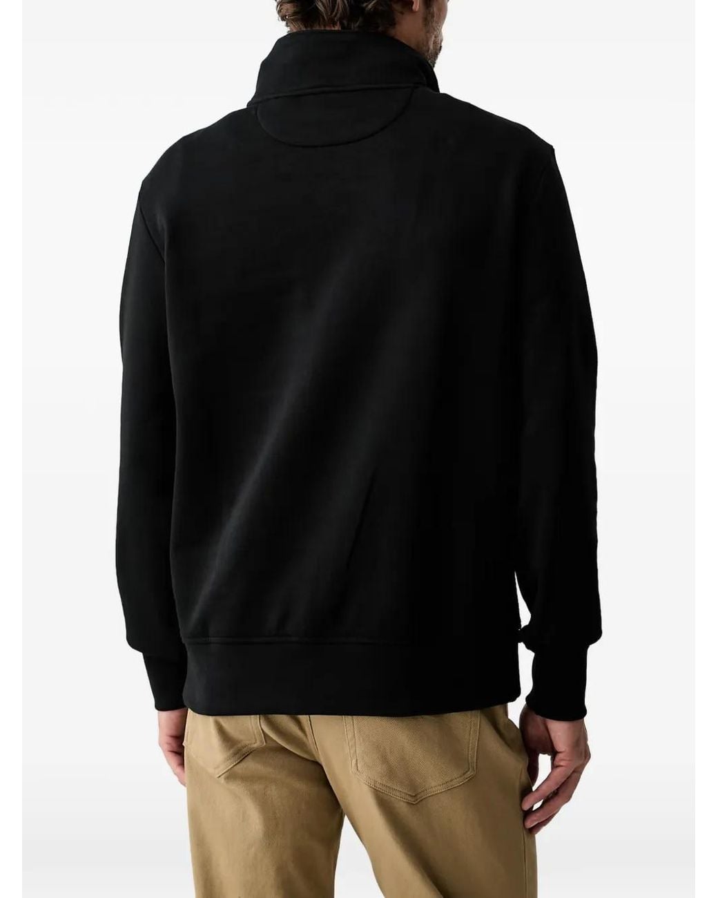 Gant Black Logo-Embroidered Half-Zip Sweatshirt for men