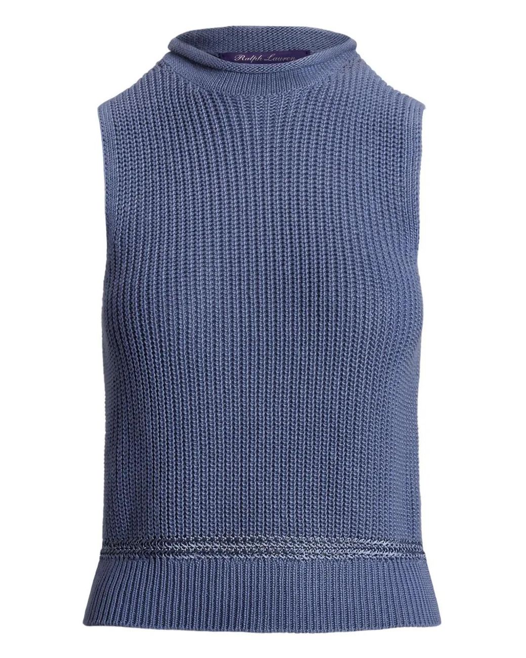 Ralph Lauren Blue Ribbed-Knit Top