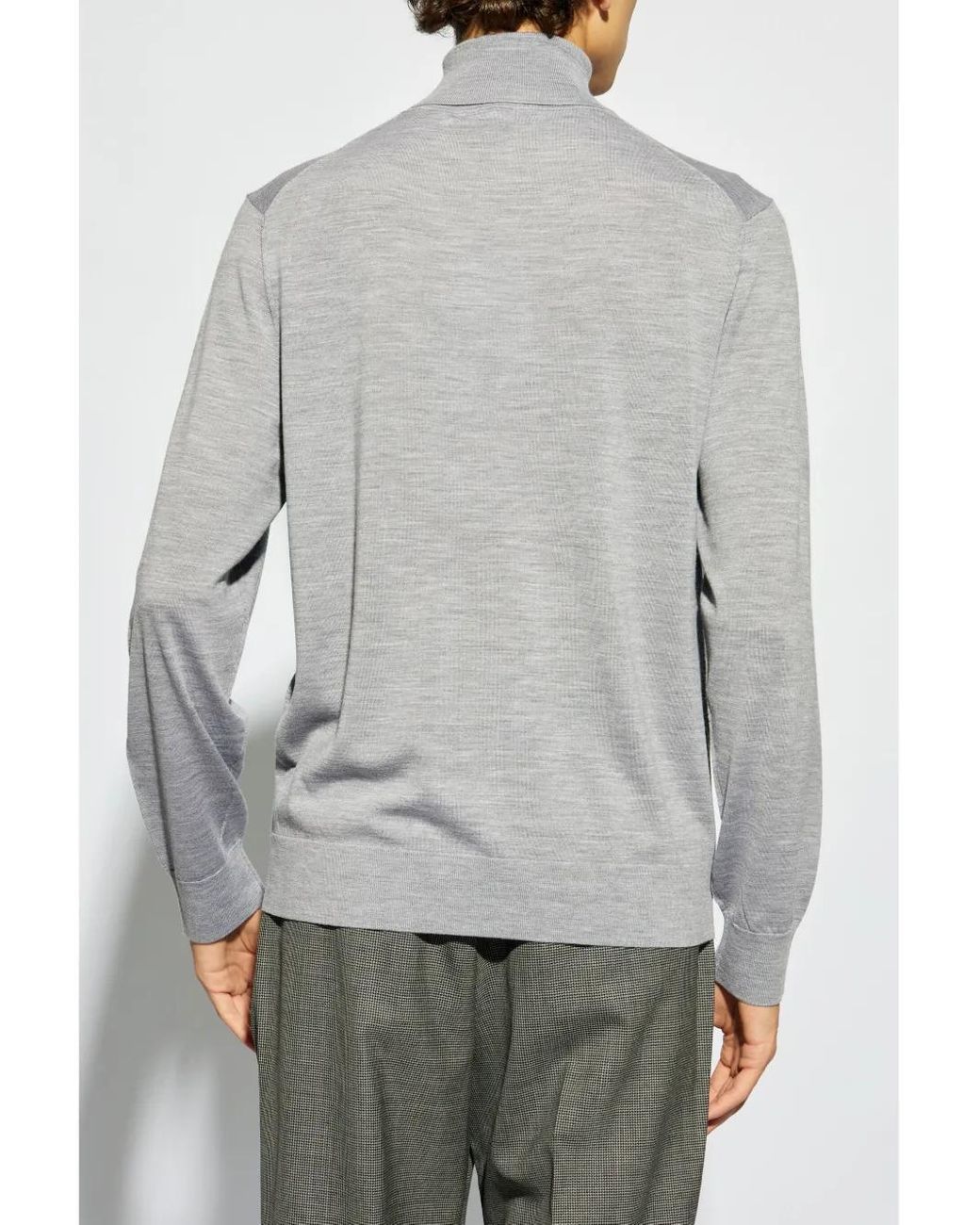 Theory Gray Roll-Neck Jumper for men