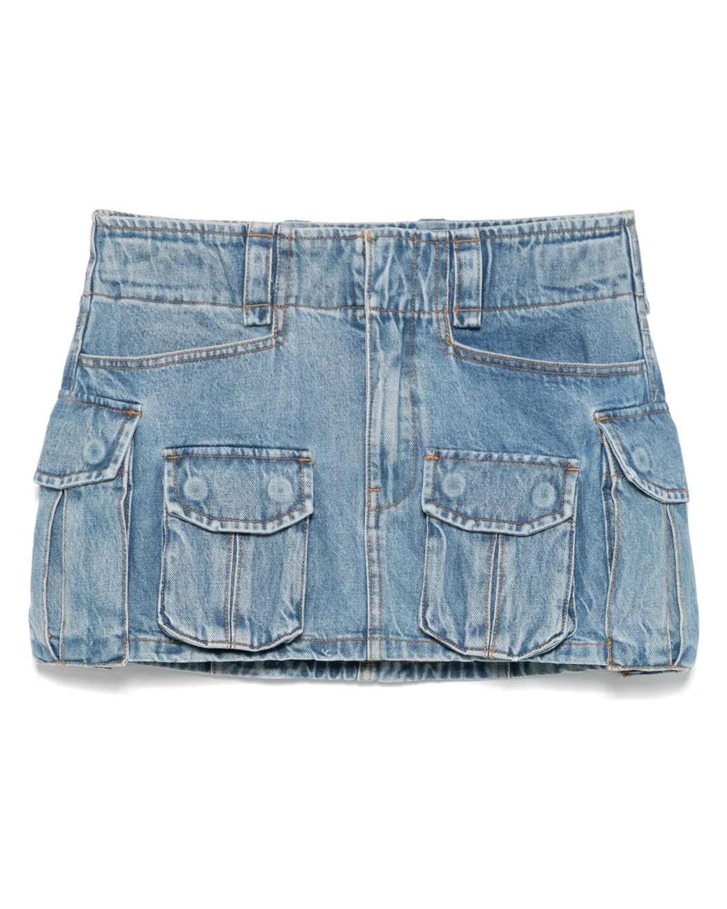 Alexander Wang Mid Waist Mini-Rok in het Blue