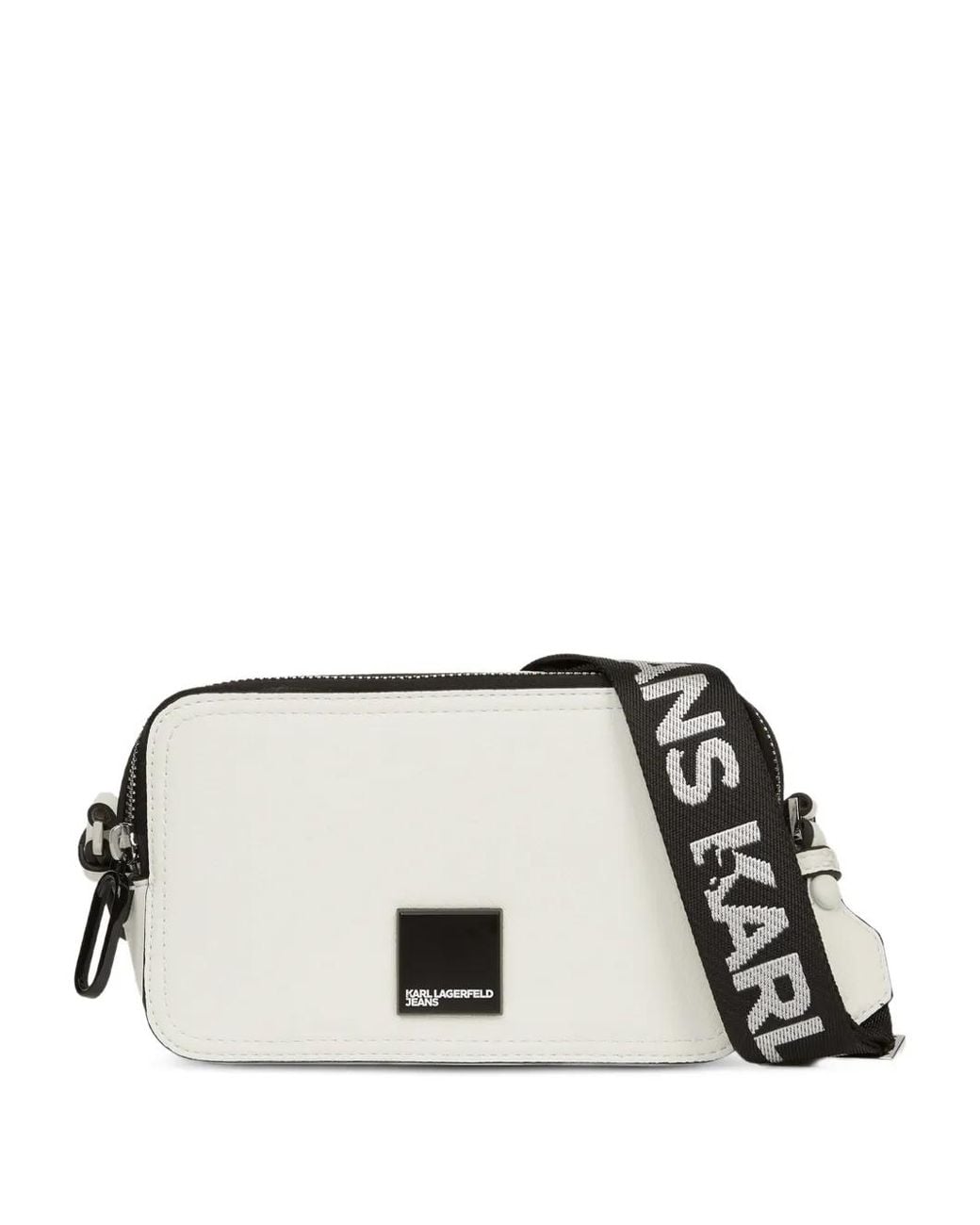 KARL LAGERFELD Logo-Plaque Camera Bag in White | Lyst UK