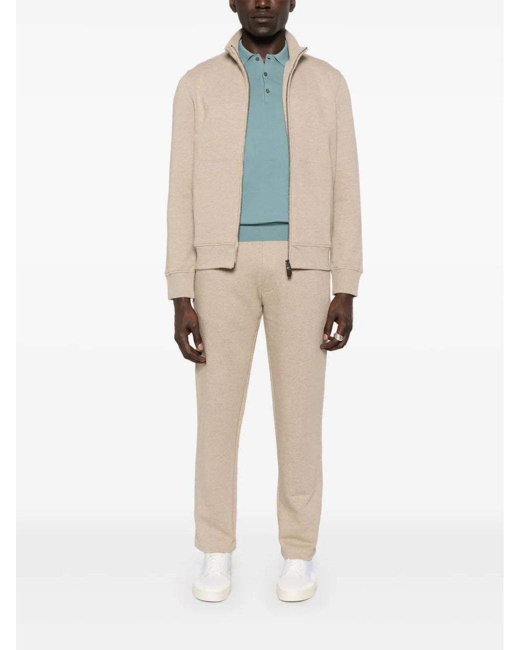 Canali Natural Mélange-Effect Track Pants for men