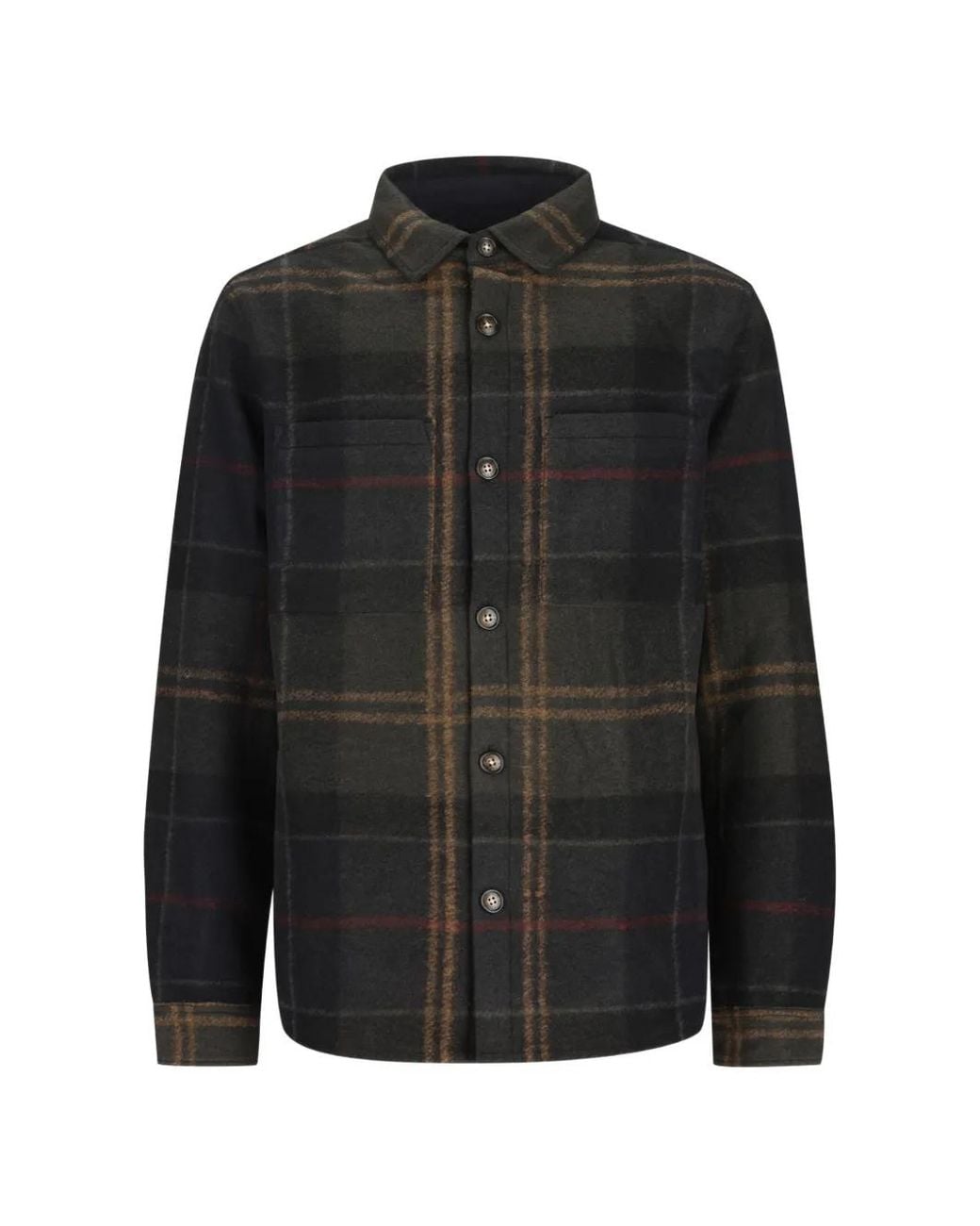 Barbour Black Woodlane Brushed Check Overshirt for men