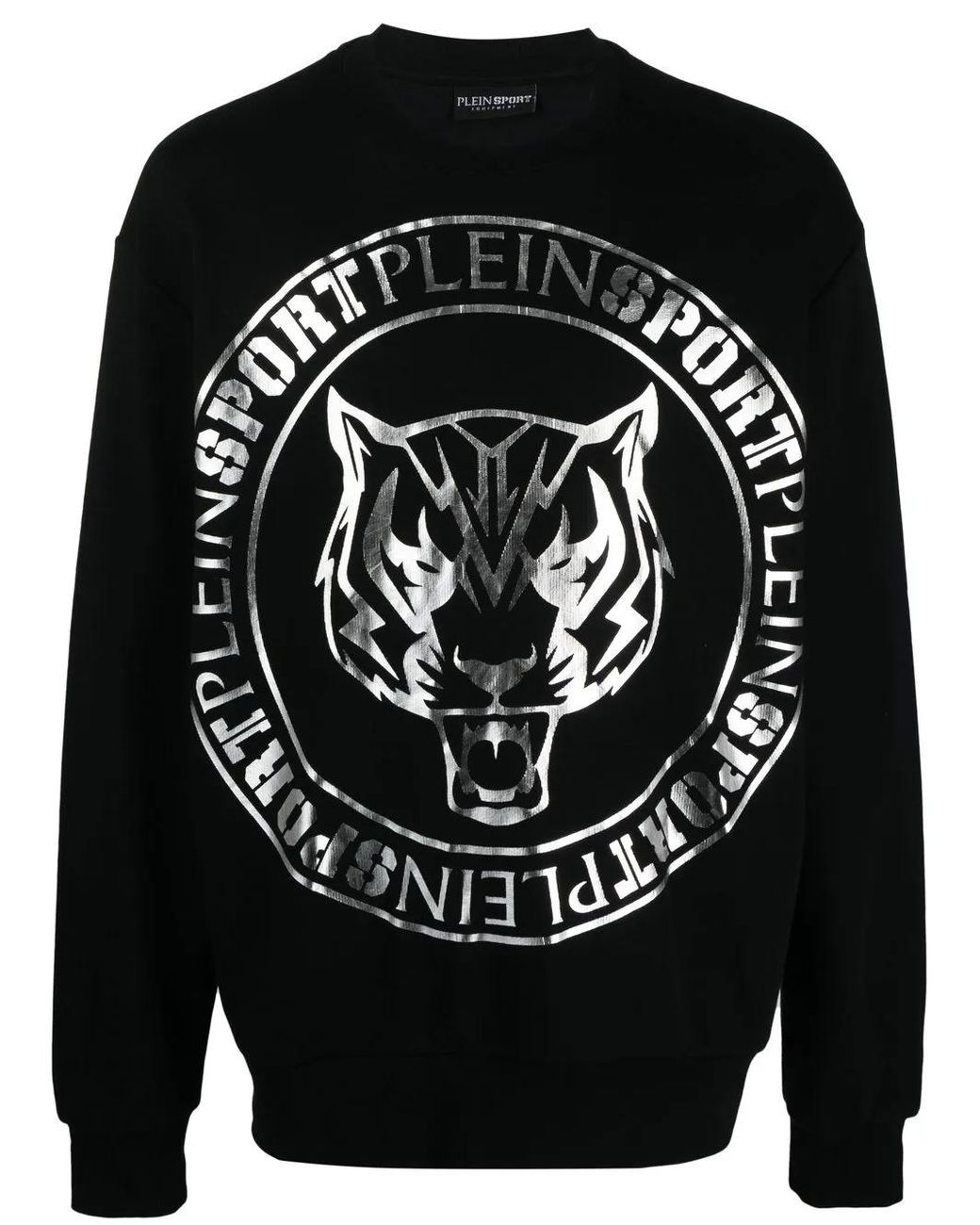 Philipp Plein Black Tiger Logo-Print Sweatshirt for men