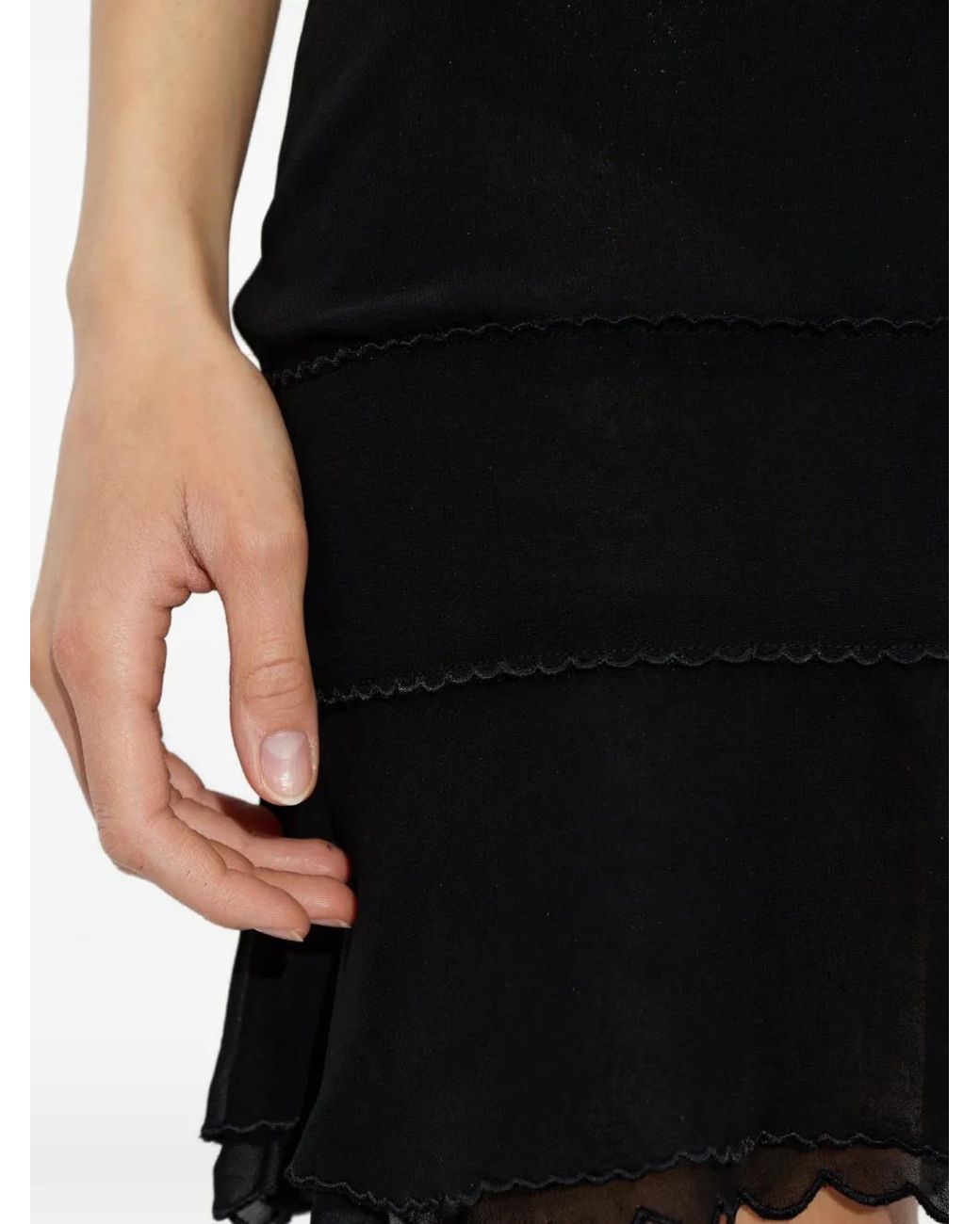 KNWLS Black Sleeveless Tiered Mini Dress