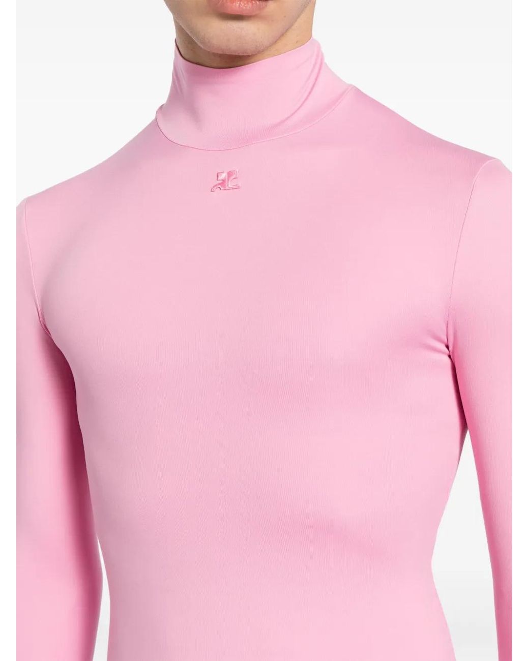 Courreges Pink Logo-Appliqué Top for men