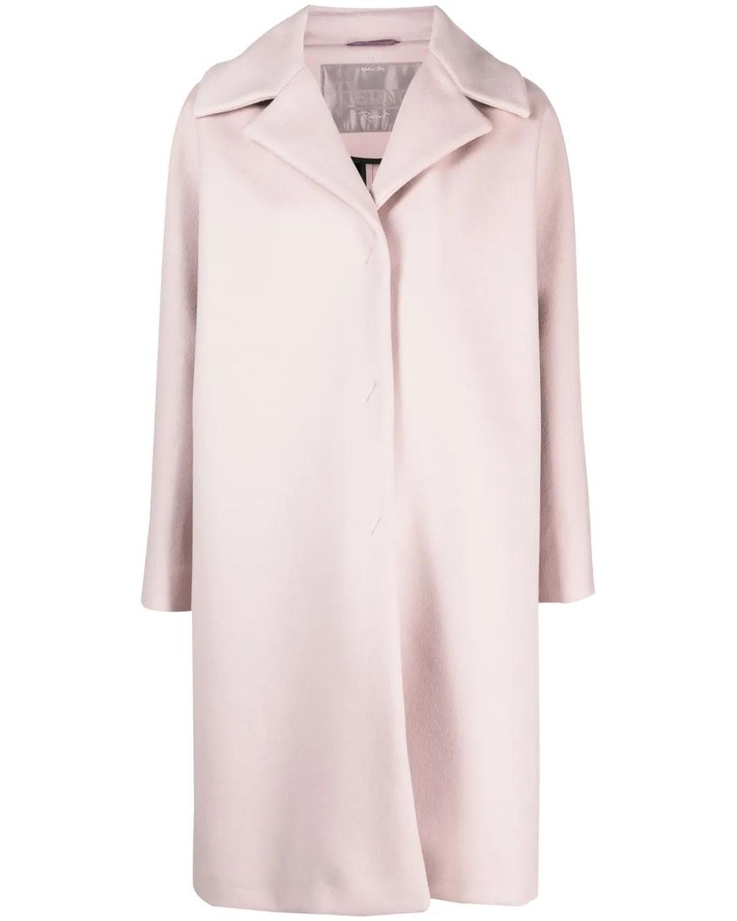 Herno Pink Single-Breasted Wool-Blend Coat