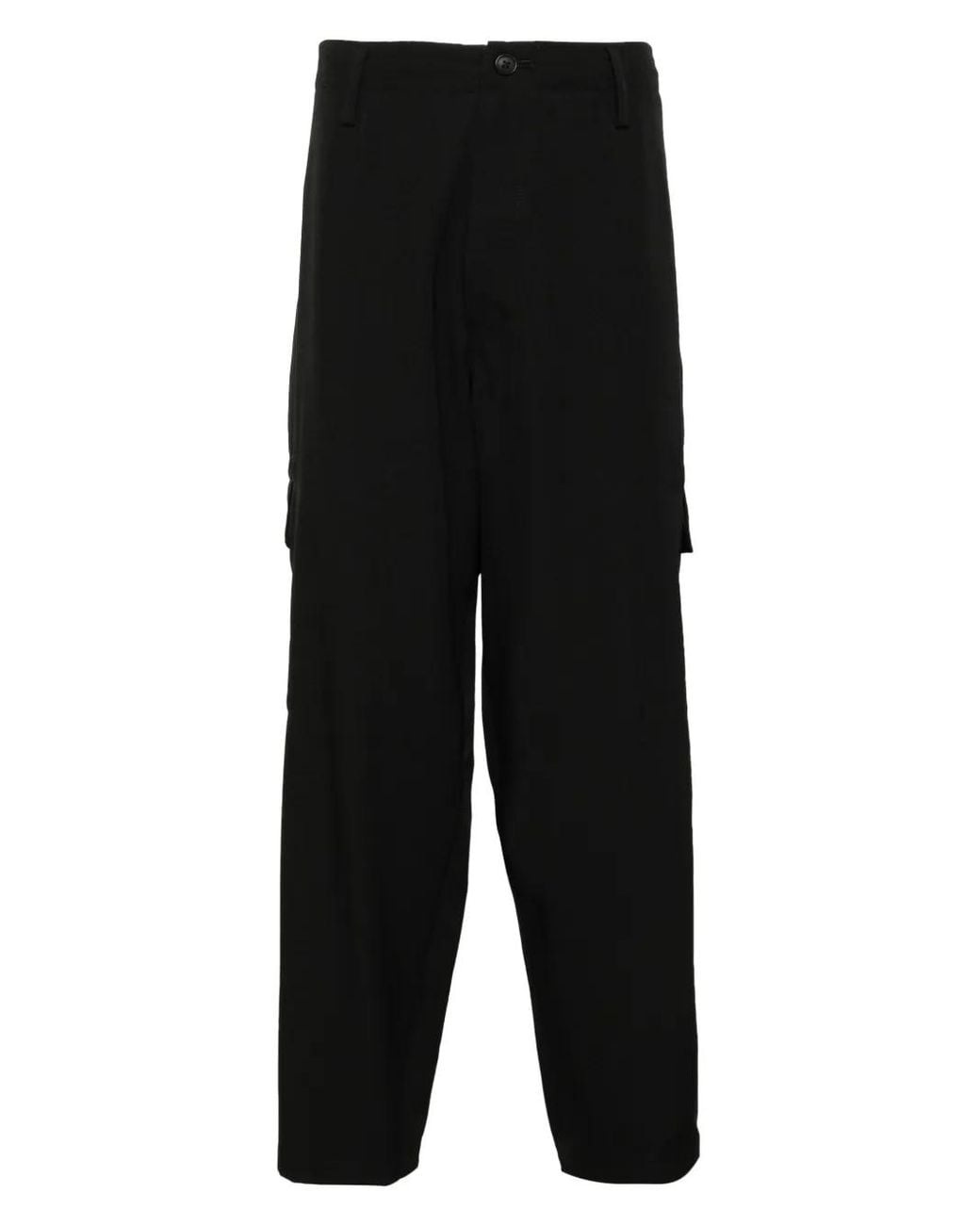 Yohji Yamamoto Black Wool Gabardine Trousers for men