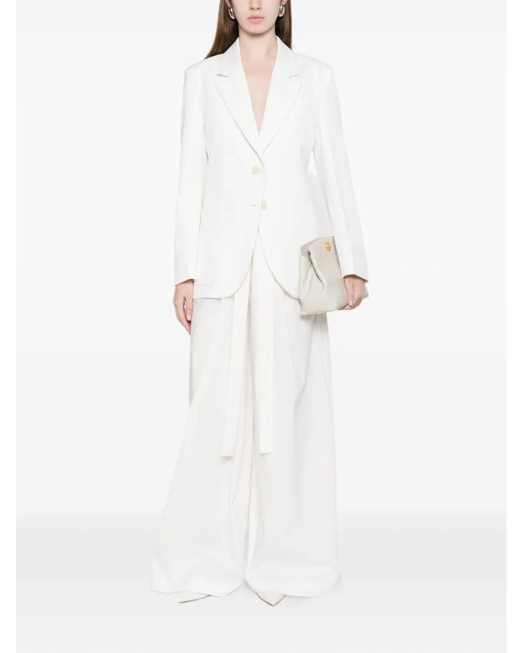 Victoria Beckham White Katherine Patch Pocket Jacket