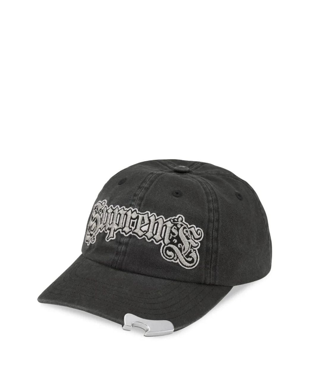 Supreme Black Bottle Opener 6-Panel Cap for men