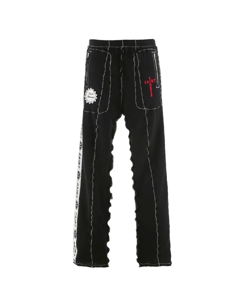 SAINT Mxxxxxx Black X A Love Moment Pantalon À Détails De Coutures for men