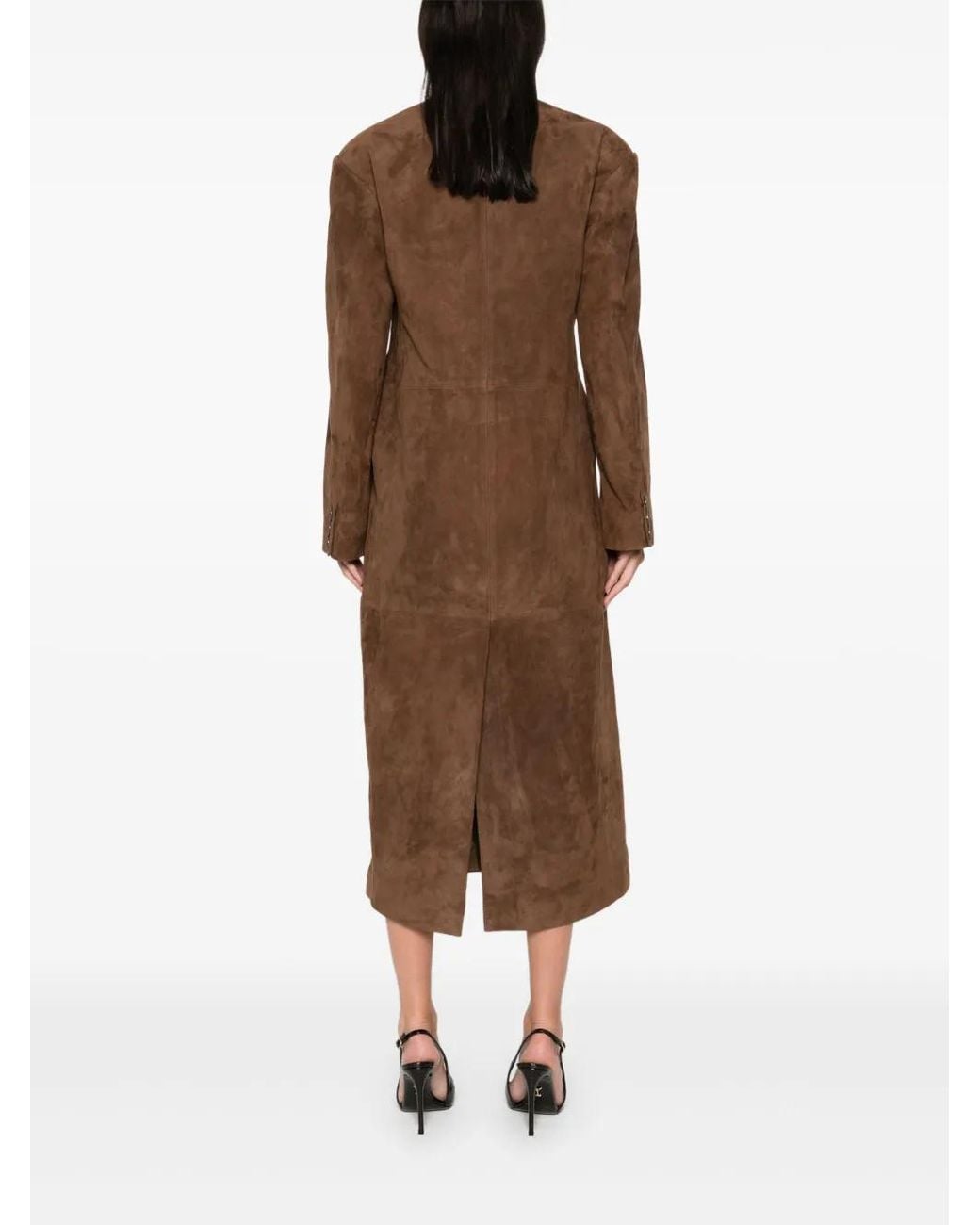 DUCIE Brown Manteau En Daim À Boutonnière Croisée Aggie