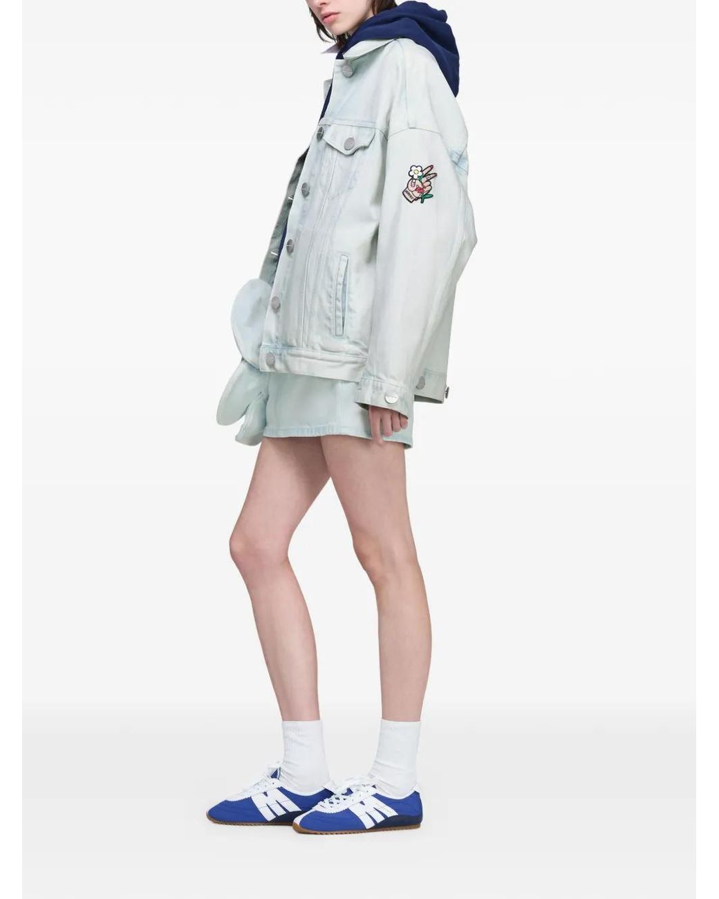 Marc Jacobs White Logo-Patch Denim Jacket