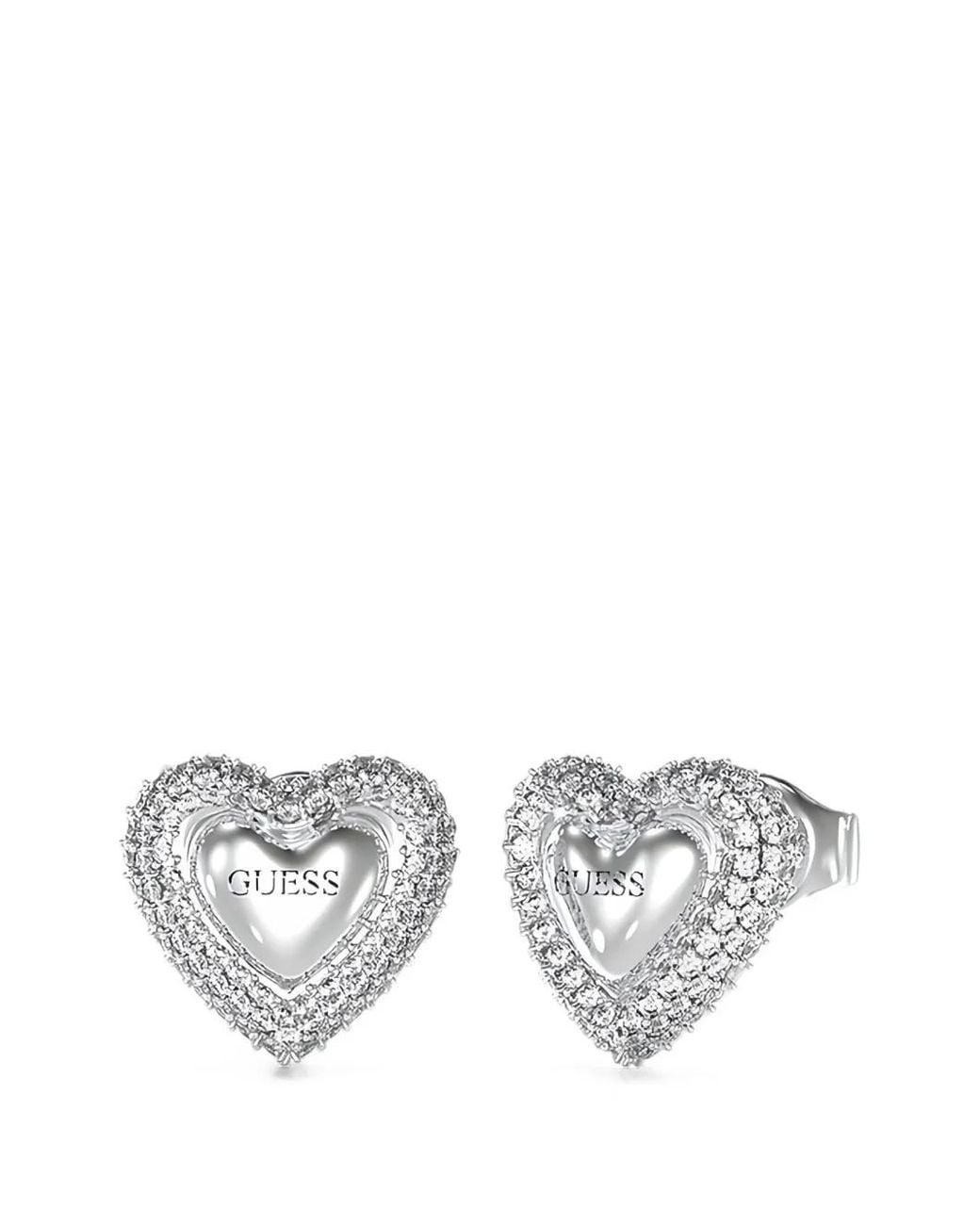 Guess Metallic Beloved Heart-Shaped Stud Earrings