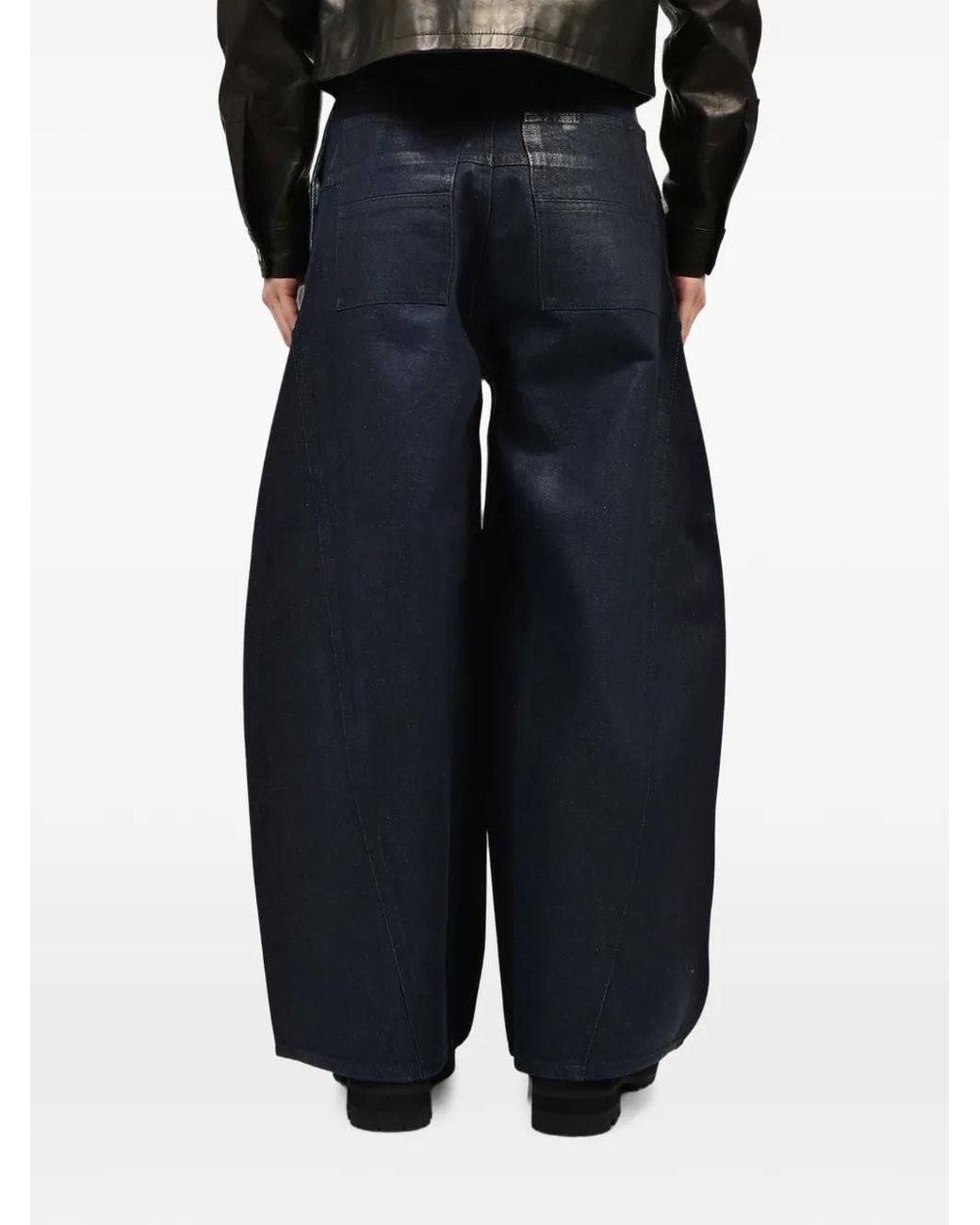 FILTH Blue Waxed Wide-Leg Jeans for men