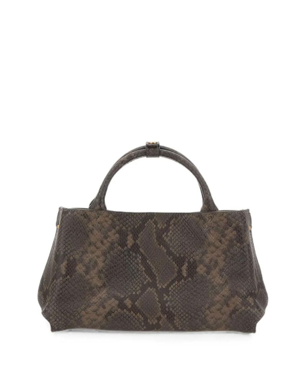 Gianni Chiarini Brown Small Amal Python-Effect Tote Bag