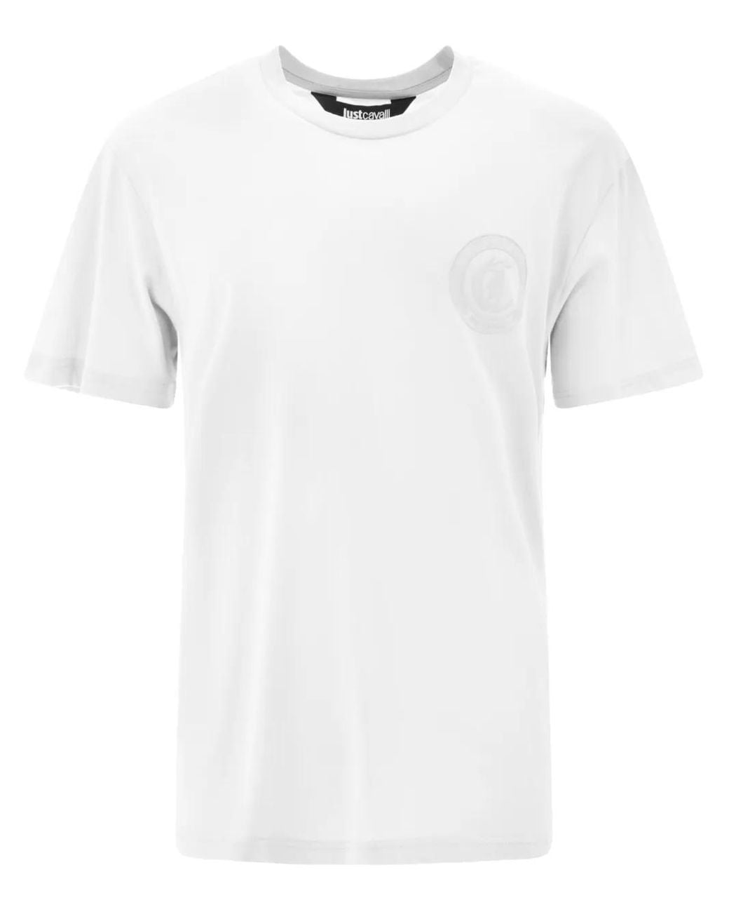 Just Cavalli White Logo-Appliqué T-Shirt for men
