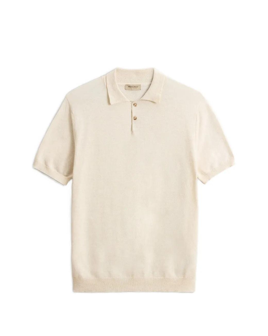Woolrich White Short-Sleeve Cotton Polo Shirt for men