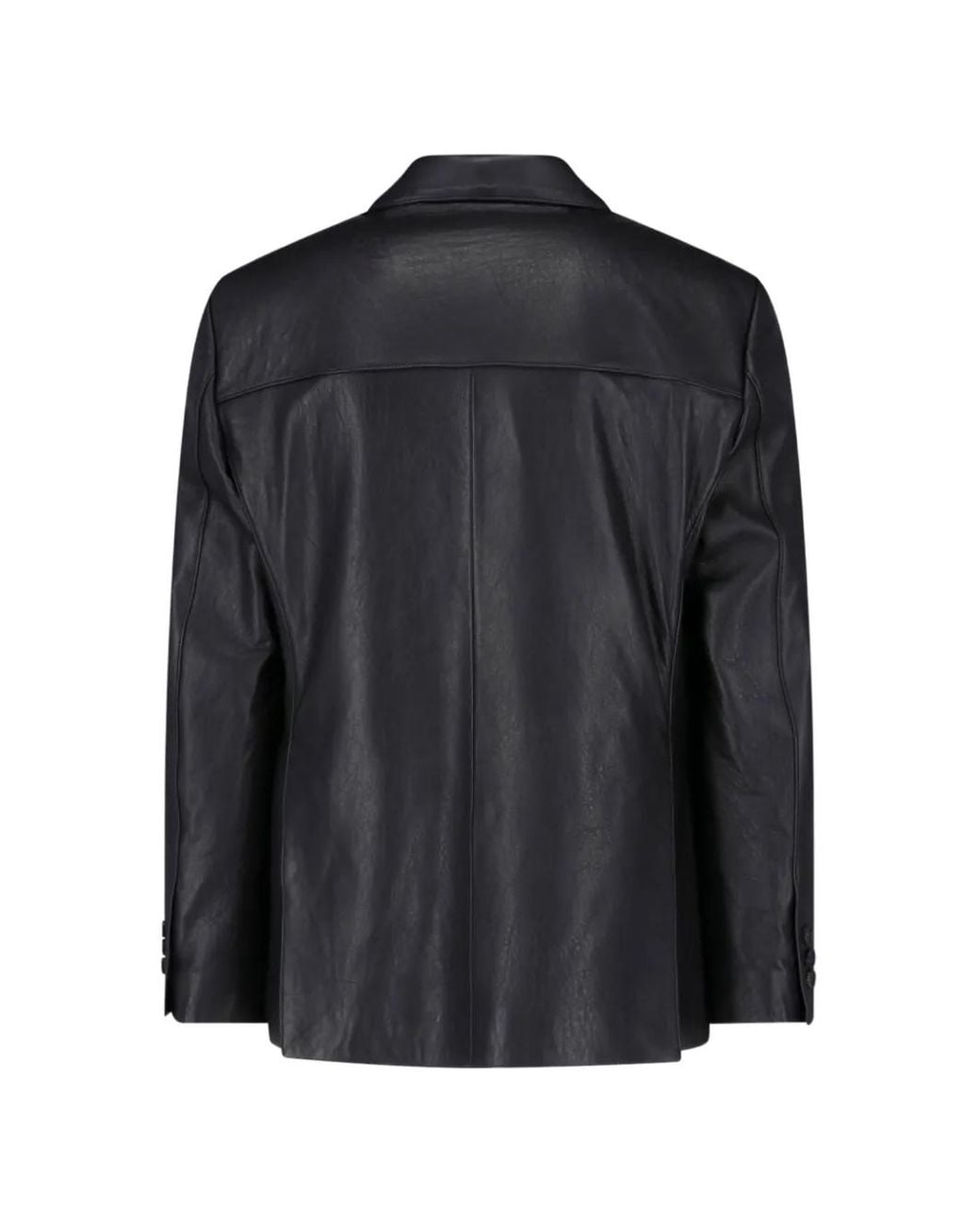 TONYWACK Black Button-Up Leather Jacket for men