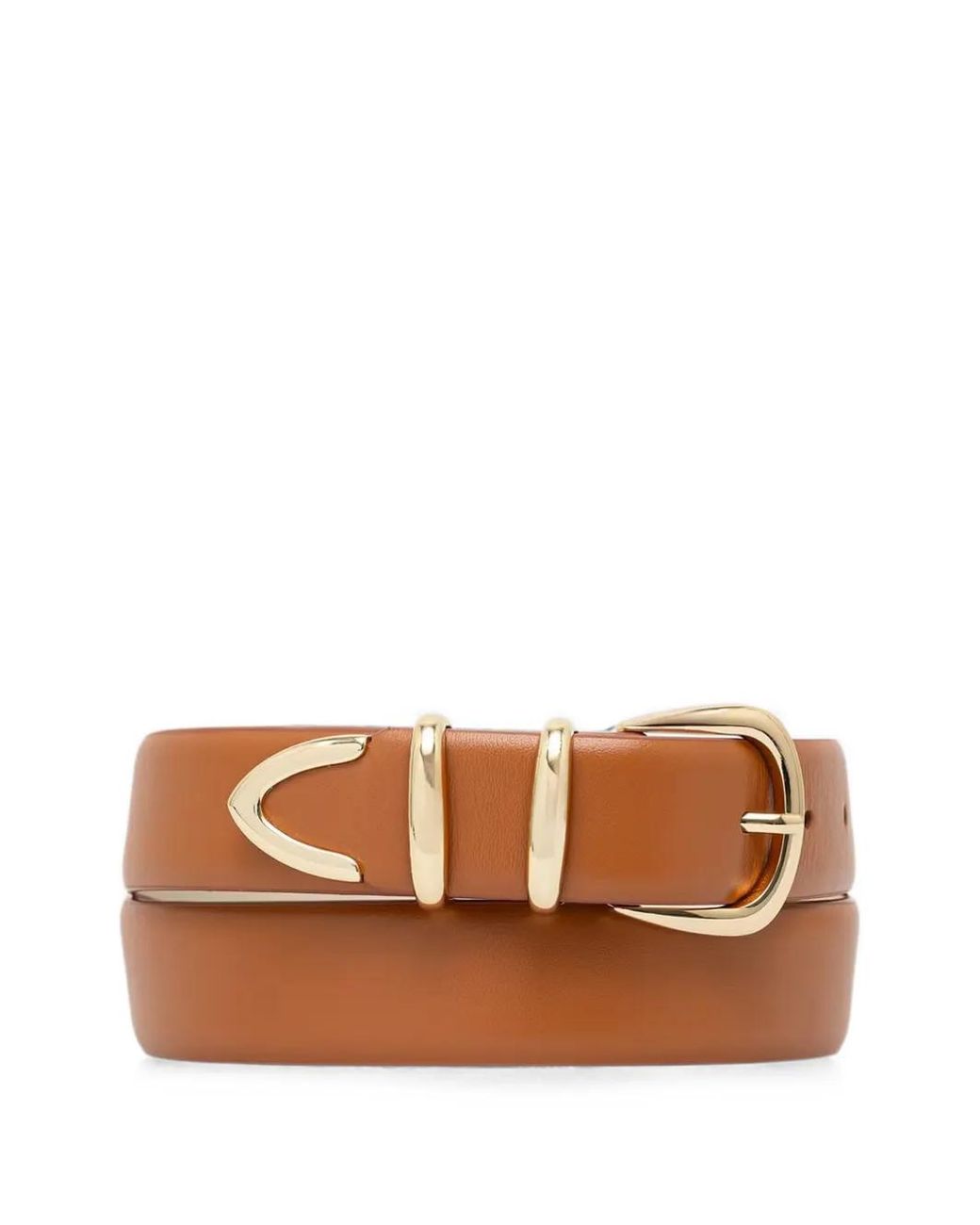 DKNY Brown Metal-Tip Buckle Belt