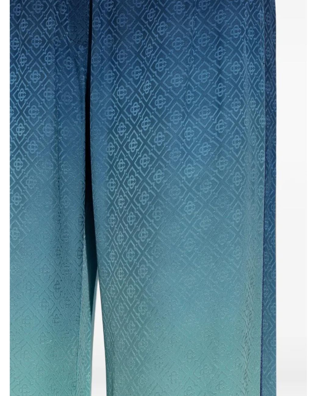 Casablanca Blue Gradient Monogram-Pattern Trousers
