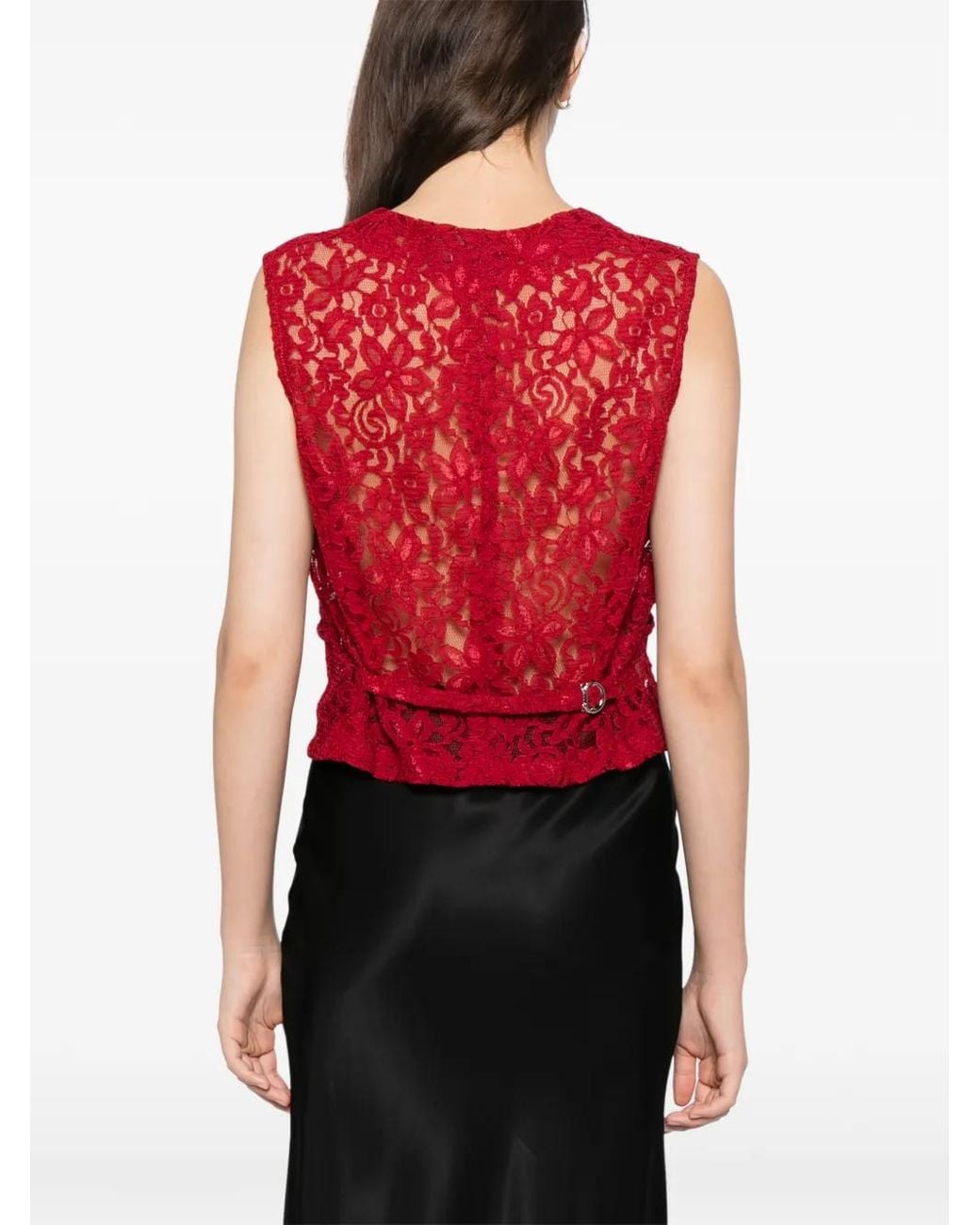 BLAKLACE Red Lace Tank Top