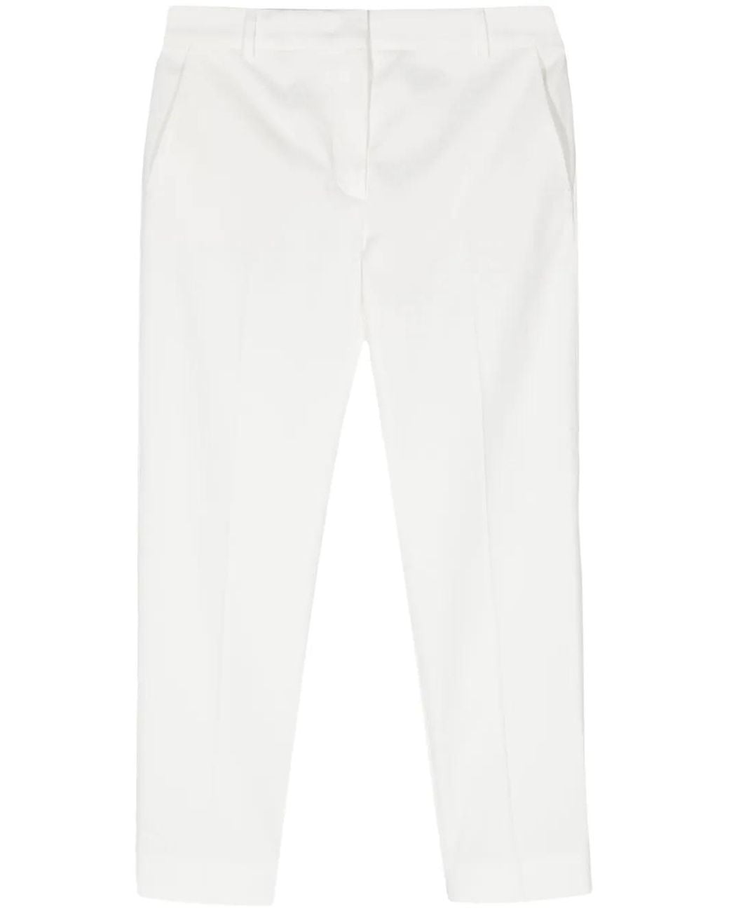 Max Mara White Lince Mid-Rise Tapered Trousers