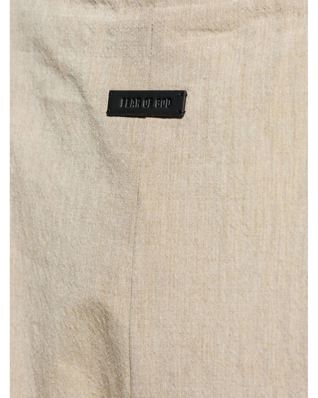 Fear Of God Natural Pleat-Detailed Drawstring Trousers for men
