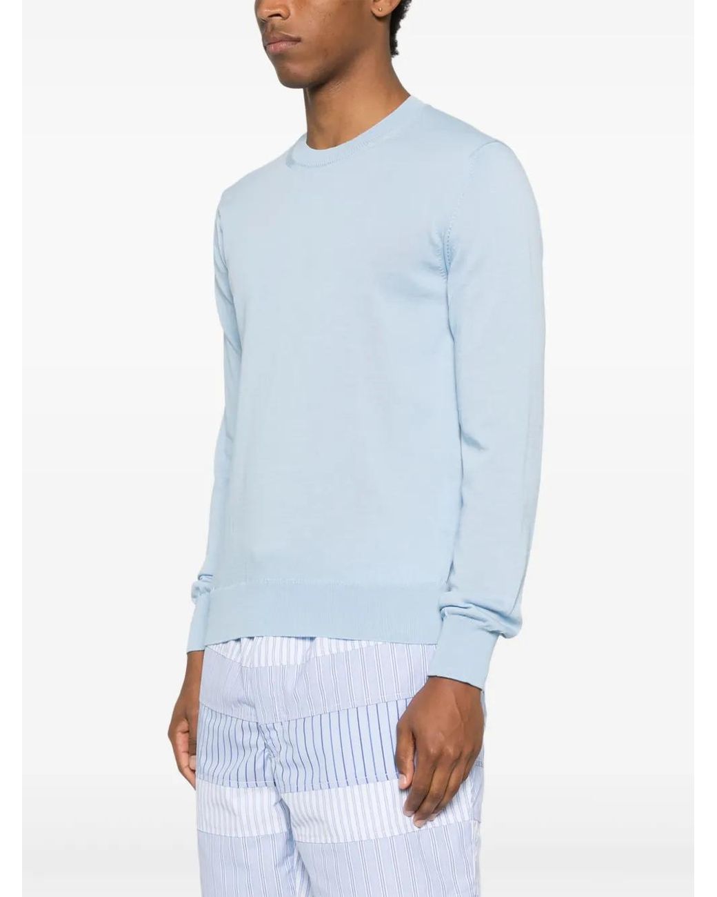 Comme des Garçons Blue Crew-Neck Sweater for men