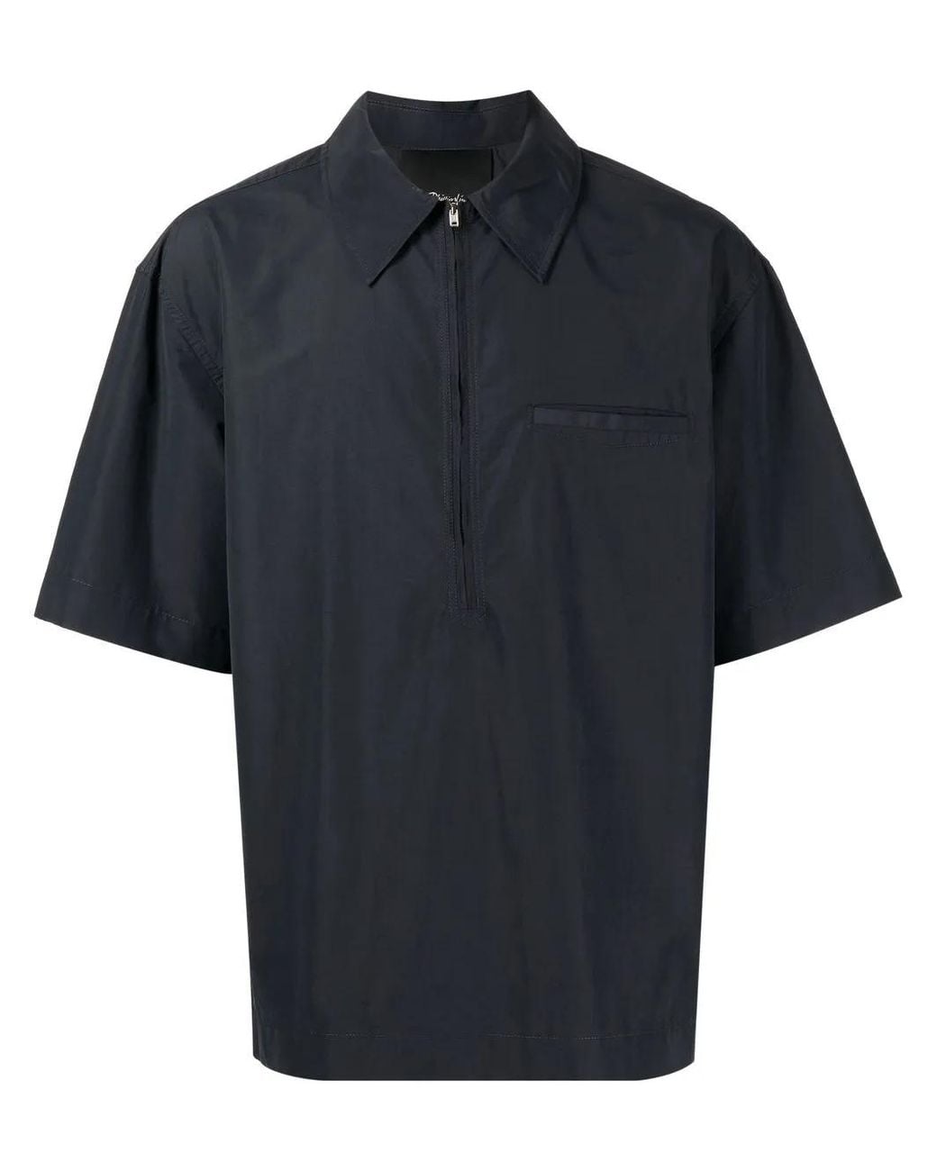 3.1 Phillip Lim Blue Half-Zip Polo Shirt for men